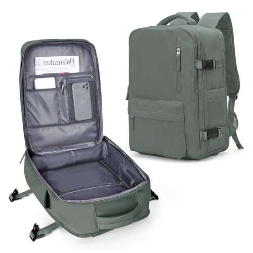 VECAVE Travel Backpack,Carry On Backpack for Women,Airline Flight Approved Waterproof 14 Inch Laptop Backpack with Shoe Compartment Casual Daypack Backpacks DarkGreen. - color: A-darkgreen-6, size: Small