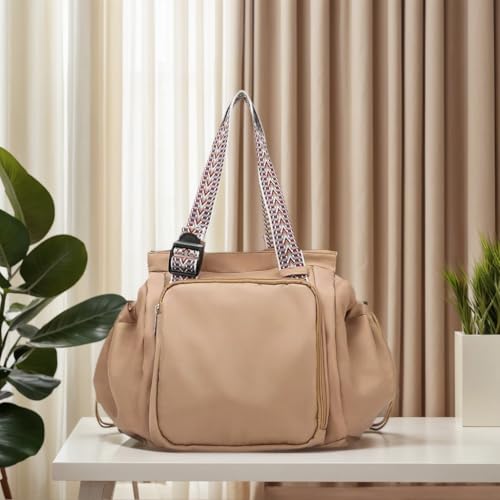 Everyday Bag, Large-Capacity Multifunctional Travel Organizer Handbag Crossbody Shoulder Tote Bag - color: Khaki