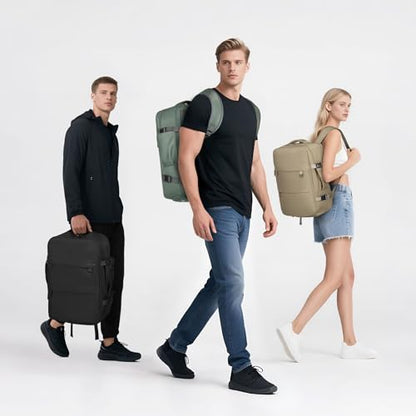 Travel Backpack for Men Women, 35L Laptop Backpack W/Shoe Compartment, Water Resistant Flight Approved Fits 15.6-inch Laptop, Grey-green - color: Grey-green