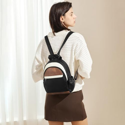 CLUCI Sling Bag for Women Leather Women's Backpack Small Convertible Backpack Purse Crossbody Bag for Travel - color: 0-5 Black With Brown
