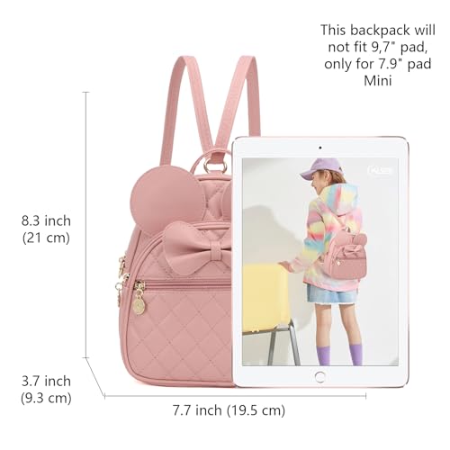 KL928 Girls Mini Backpack Bowknot Polka Dot Cute Small Daypacks Convertible Shoulder Bag Purse for Women - color: Dx-light Pink