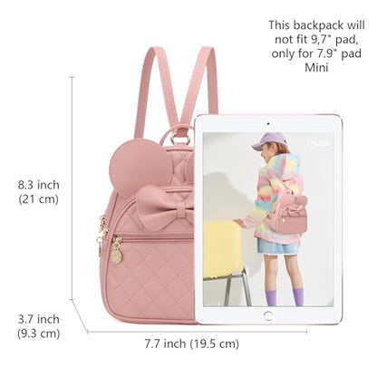 KL928 Girls Mini Backpack Bowknot Polka Dot Cute Small Daypacks Convertible Shoulder Bag Purse for Women - color: Dx-light Pink