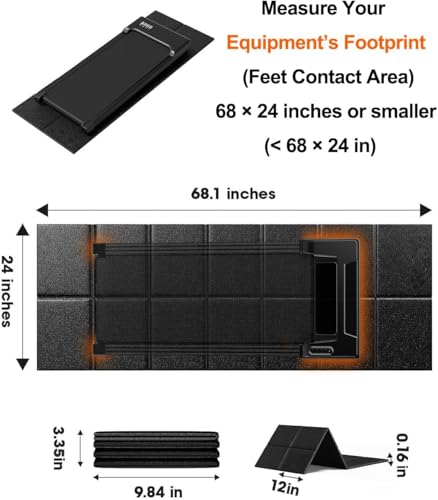 Treadmill Walking Pad Mat for Carpet, for Hardwood Floors, 68"x24", Mat for Under Treadmill/Walking pad/Bike on Carpet, 1/5" Thick Exercise Equipment Mat, No Slip, Noise Shock Absorption - size: 68.1"L x 24"W x 0.2"Th