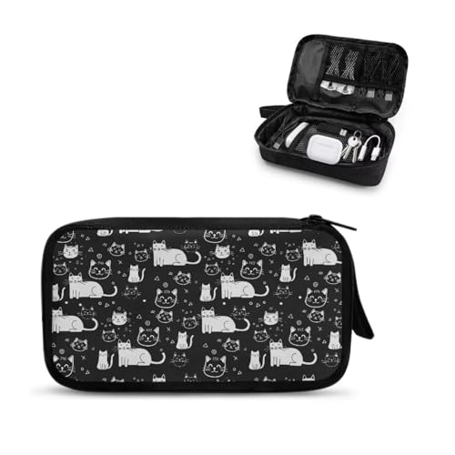 Cats Print Electronic Organizer Travel Case Waterproof Travel Cord Organizer Pouch, All-in-One Storage Bag for Accessories, Charger, Cable - color: Cats Print