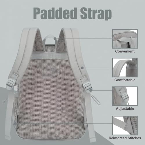 Mesh Backpack for Girls Boys, Heavy Duty Semi-Transparent Mesh Bookbag Womens Mens for School, Sports, Beach, Swimming, Travel - Light Grey - color: Light Grey