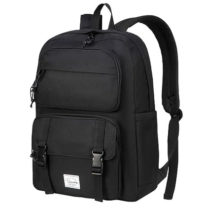 VASCHY Backpack for Men, Unisex Large Fashion Schoolbag Book bag Rucksack for High School/College/Work/Travel/Commuter Black - color: Black