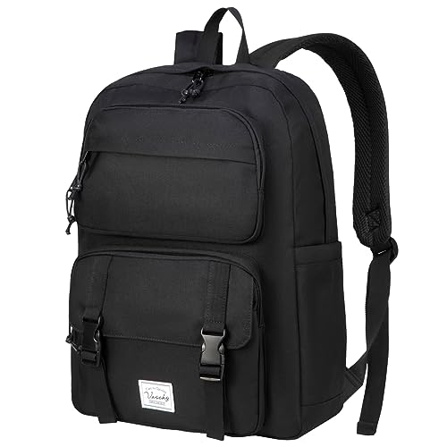 VASCHY Backpack for Men, Unisex Large Fashion Schoolbag Book bag Rucksack for High School/College/Work/Travel/Commuter Black - color: Black