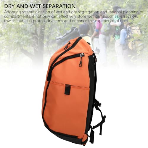 Basketball Backpack with Laptop Compartment, Large Capacity, Wet and Dry Segregation, Water, Lightweight Sports Backpack for Exercise Supplies and Daily Commute - color: Orange