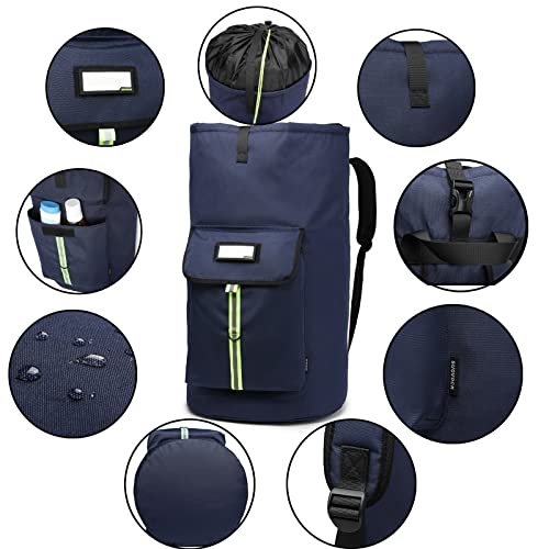 laundry bag backpack,extra-large heavy duty laundry bags,laundry backpack for college students,drawstring closure (Dark blue laundry bag backpack) - color: Dark Blue Laundry Bag Backpack