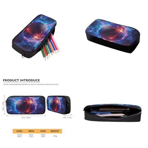 Fire Basketball Backpack for School Boys Backpack with Lunch Box Water Bottle Carrier with Strap and Soft Pencil Case 4PCS Set Bookbag with Front Pocket 17 inch Sturdy School Bag for Kids - color: Fire Basketball-1