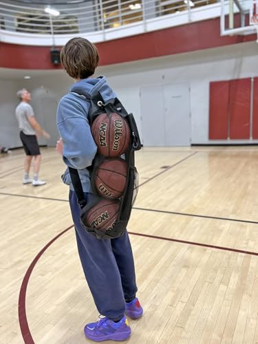 HOTZ Mesh Ball Bag for Coaches, Basketball, Soccer, Volleyball, 3 Balls
