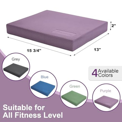 StrongTek Professional Foam Exercise Balance Pad - 15.8" x 13" x 2", High-Density TPE Foam Knee Pad, Non-Slip & Water-Resistant, for Balance Training, Physical Therapy, Yoga, and More - color: Purple