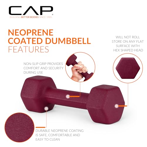 CAP Barbell Neoprene Dumbbell Weights Pairs & Sets | Color Series - style: 12 lb Pair