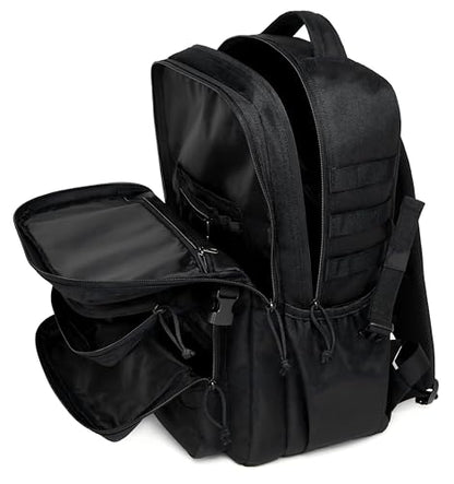 Wotony Military Tactical Backpack for Men Waterproof Daypack 3 Day Assault Pack Molle Bag with Water Bottle Holder - color: Black, size: 35L