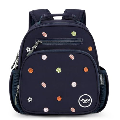 mibasies Toddler Backpacks for Boys 2-4: Quilted Backpack for Preschool Prek Daycare - Cute 12 Inches Bookbag for Little Kids Ball Blue - color: Ball Blue, style: Toddler-12"h(not Fit Folder)