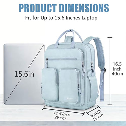 Mancro Travel Backpack for Women, Womens TSA Laptop Backpack with 15.6 Inches Laptop Compartment and Dry-Wet Pocket, Travel Daypack Weekend Backpack for Women, Blue - color: Blue