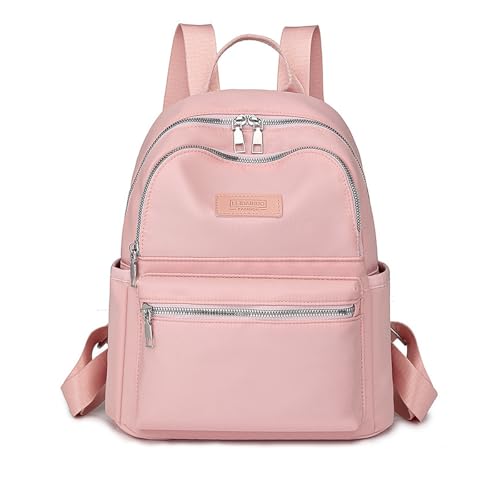 Backpack with Casual Aesthetic Daypack Simple Laptop Bag Waterproof Travel Rucksack for Women(Pink) - color: Pink