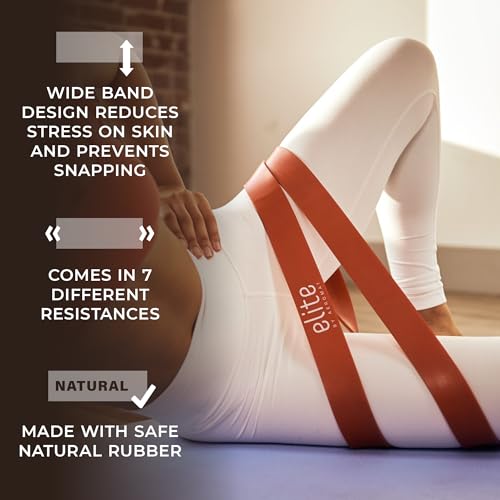 Aeromat Elite Power Band - Long Resistance Bands for Working Out, Pull Up Assistance Bands, Exercise Band, Gym Bands, Workout Bands Resistance for Men & Women - size: 15 - 80lbs (Light Set)