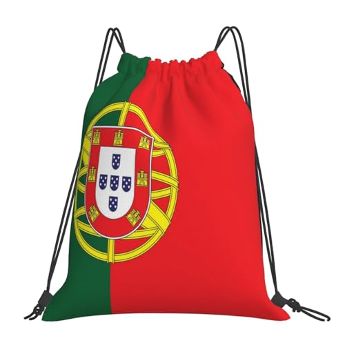 Portugal Flag Drawstring Bag Sport Gym Backpack Beach Travel Sack Draw String Yoga Bag For Men Women - color: Portugal Flag