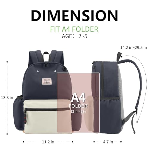 Kids Backpack for Boys: Boys Backpack 6-10 - Kindergarten Elementary School Bookbag for Boy - color: Eggplant White, style: Ages 6-10 (15" H Fit A4 Folder)