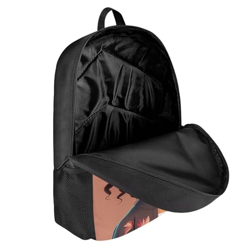 Afro Backpack School Kids Girls Name Custom Bookbags for Girls Black Book Bag for Kids Elementary/Kindergarten School Bag Personalized Back Pack - color: African Black Girl-23