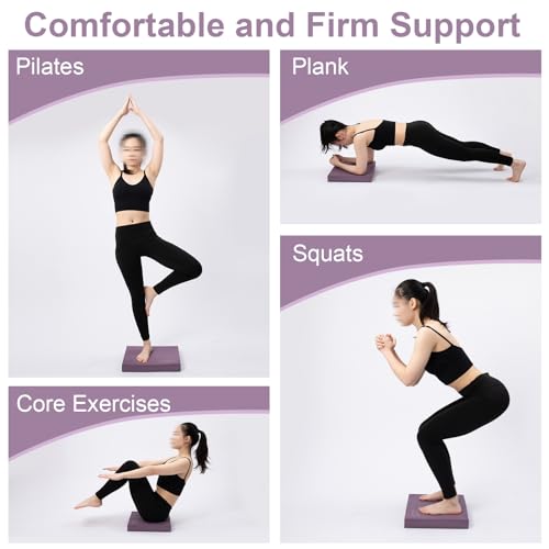 StrongTek Professional Foam Exercise Balance Pad - 15.8" x 13" x 2", High-Density TPE Foam Knee Pad, Non-Slip & Water-Resistant, for Balance Training, Physical Therapy, Yoga, and More - color: Purple