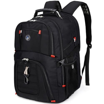 SHRRADOO Extra Large 50L Travel Laptop Backpack with combination lock, College Backpack Airline Approved Business Work Bag Fit 17 Inch Laptops for Men Women,Black - color: Black