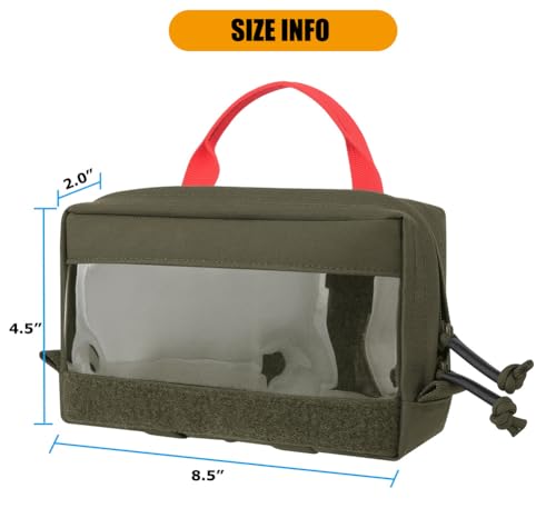 KRYDEX Clear Top Insert Bag with Hook Panel Tactical Packing Cube Travel Organizer Bag (Small -RG) - color: Small -RG