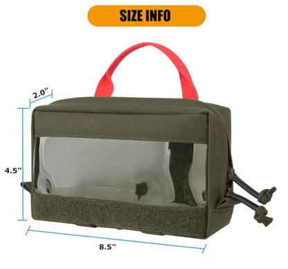 KRYDEX Clear Top Insert Bag with Hook Panel Tactical Packing Cube Travel Organizer Bag (Small -RG) - color: Small -RG