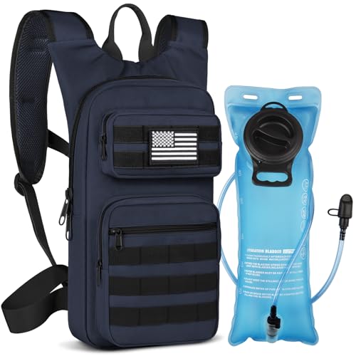 NOOLA Hydration Backpack with 3L TPU Water Bladder, Tactical Molle Water Backpack for Men Women, Hydration Pack for Hiking, Biking, Running and Climbing - color: Blue