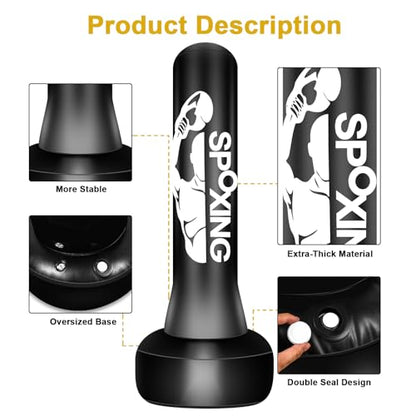 Heavy Punching Bag with Stand Adults Teens,70" Free Standing Boxing Bags,Kickboxing Training Equipment Bags for Beginners Kickboxing Training MMA Muay Thai Fitness Office Home Gym