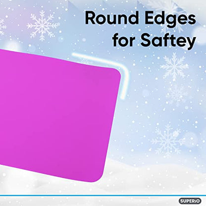 Superio Snow Slider Mat, Flexible Snow Sled Flying Carpet, Roll up Sleds for Kids 36" / Adults 54" Lightweight Plastic Snowboard Sled, 1 Pack - color: Pink, size: 36"