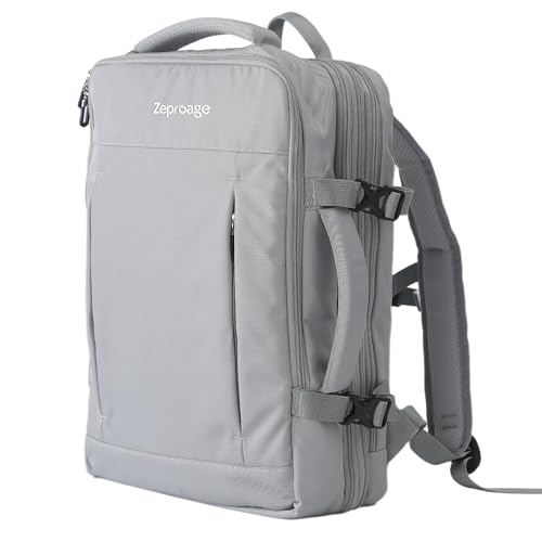 Travel Backpack, Expandable Large Capacity Business Work, Water Repellent Carry On Daypack with USB Charging Port, Fit 17 Inch Laptop, Bag for Men and Women, Grey - color: Grey