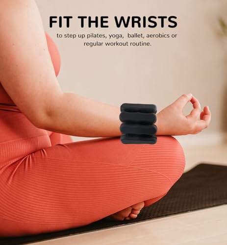 Ankle and Wrist Weights for Women & Men, Adjustable Arm & Leg Weights Set of 2 (1 lb/2 lb Each) Soft Silicone Weighted Bands Weighted Bracelet for Pilates Yoga Dance Walking Running Swimming Water Pool Home Gym Fitness Workout Jogging Gymnastics Aerobics
