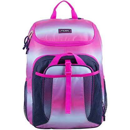 FUEL Lunch Backpack Set Top Loader Teens Student Water Resistant Bookbag Bag Soft Reusable Insulated Cooler Lunch Box Thermal Travel Office Lunch Bag, Pink Ombre Gradient - color: Pink Ombre Gradient