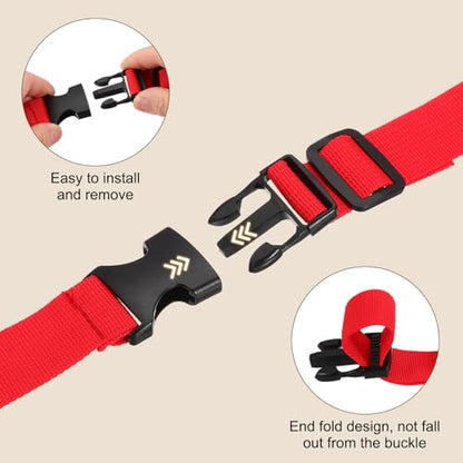 PATIKIL Utility Straps with Quick Release Buckle, (1 Inch x 8 Feet, Red) (3 Pcs) Adjustable Luggage Polyester Straps Backpack Webbing, Suit for Sleeping Bag/Camping/Hiking - color: Red, size: 1 Inch x 8 Feet