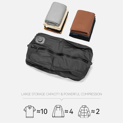 reeyee 20L Vacuum Compression Bag for Travel, Rechargeable Pump, 1 Pack - color: Brown