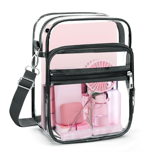Blvornl Clear Crossbody Bag with Adjustable Shoulder Strap, Stadium Approved PVC Purse Bag, Messenger Bag - color: Clear, size: X-Large
