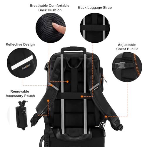 Cwatcun Camera Backpack Professional DSLR/SLR/Mirrorless, Waterproof Hardshell Case Large Camera Bag Outdoor Hiking Travel Multifunction Photography Backpack with Tripod Holder&Laptop Compartment 2.0