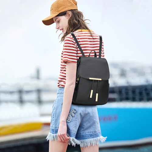 KKXIU Trendy Leather Backpack Purse for Women and Ladies Shoulder Travel Daypacks Bags (A-Black) - color: A-black, style: Backpack