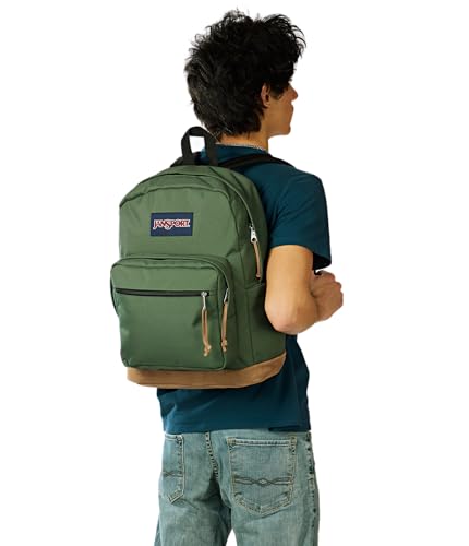 JanSport Right Pack Backpack - Durable Daypack with Padded 15" Laptop Sleeve, Spacious Main Compartment & Integrated Water Bottle Pocket, Cargo Green - color: Cargo Green
