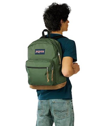 JanSport Right Pack Backpack - Durable Daypack with Padded 15" Laptop Sleeve, Spacious Main Compartment & Integrated Water Bottle Pocket, Cargo Green - color: Cargo Green
