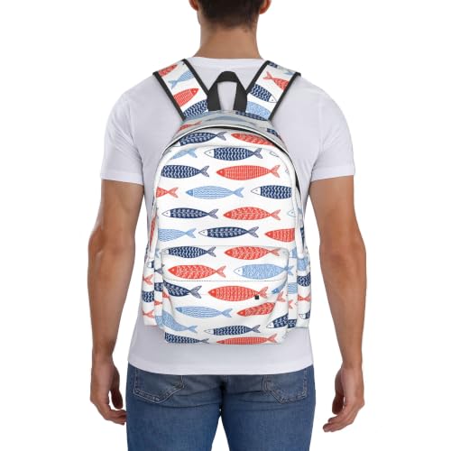 Ocean Fish Backpack School Bag Lightweight Bookbag Casual Daypack for Girls Boys Kids Women Men Travel Laptop 16 Inch - color: Fish