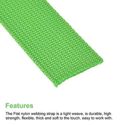MECCANIXITY Flat Nylon Webbing Strap 1 Inch 10 Yards Bluish Green for Backpack, Luggage-rack - color: Bluish Green