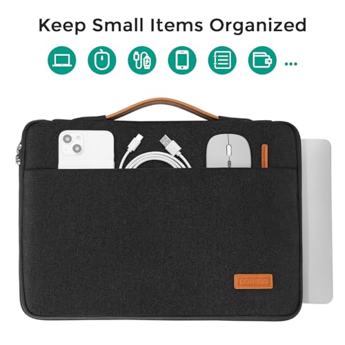 DOMISO 14 inch Laptop Case Sleeve Protective Cover Compatible with 15 inch MacBook Air M4 M3 M2,MacBook Pro,14-15 inch HP Dell ASUS Lenovo Chromebook,Waterproof Computer Cases Bag with Handle,Black - color: Black, size: 14" Laptop/15" for mac book