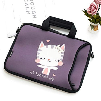 RICHEN 10 inch Messenger Bag Carrying Case Sleeve with Handle Accessory Pocket Fits 7 to 10-Inch Laptops/Notebook/ebooks/Kids Tablet/Pad (7-10.2 inch, Cute Cat) - color: Cute Cat, size: 7-10.2 inch