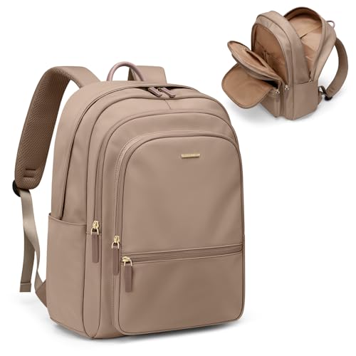 GOLF SUPAGS 15.6 Inch Women's Laptop Backpack, Water Resistant Work College Travel Daypack, Everyday Commuter Bag for Teacher Nurse (Champagne) - color: Champagne
