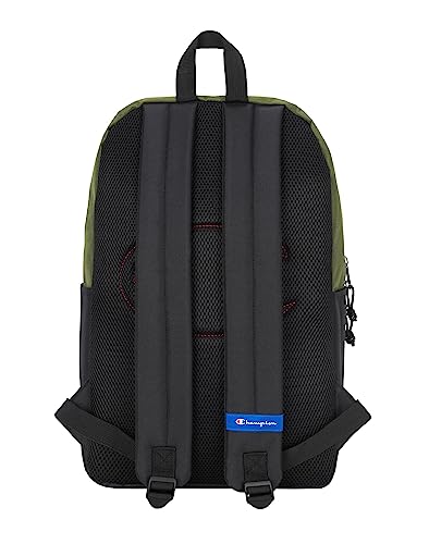 Champion Manuscript Backpack with Padded Adjustable Straps, Water Bottle Pocket for Work, Travel, Daily Use - color: Olive