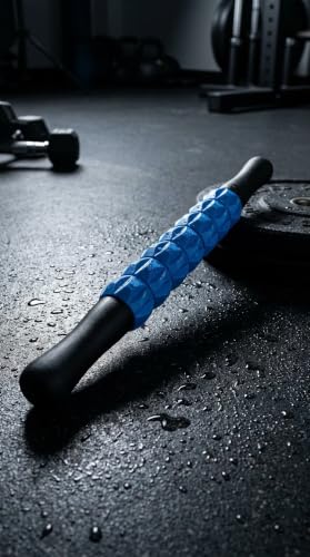 Muscle Massage Roller Stick, 17 Inch, Blue and Black | For Back, For Legs, For Neck, Recovery