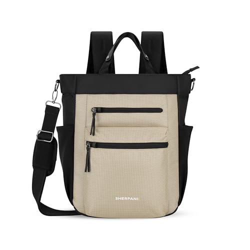 Sherpani Soleil, Anti Theft Convertible Backpack, 3 in 1 Tote, Crossbody Purse, 18L Travel Bag, Fits 13” Laptop (Straw) - color: Straw